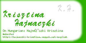 krisztina hajnaczki business card